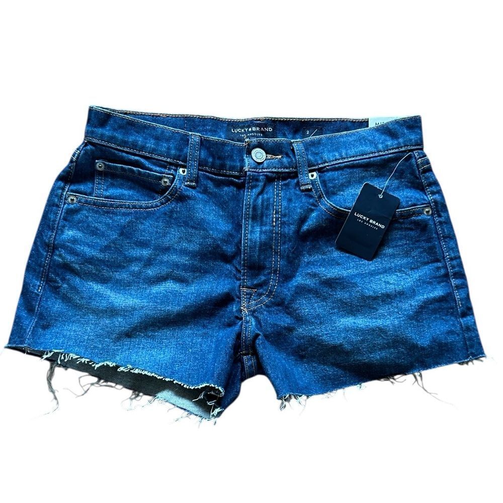 NEW Lucky Brand Mid Ride Cut Off Jean Shorts